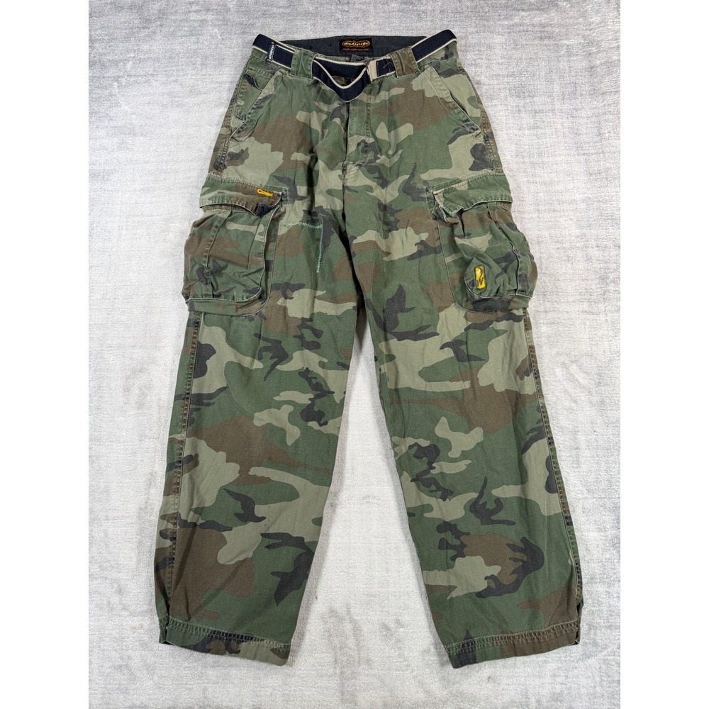 WearFirst Pants Mens 34x32 Green Camo Cargo Tactical Utility Y2K Paratrooper
